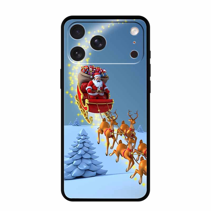 For iPhone 17 Pro Max Cover iPhone17 Pro Back Protective Phone Case For iPhone 17 Air Santa Christmas Soft Silicone TPU Coque