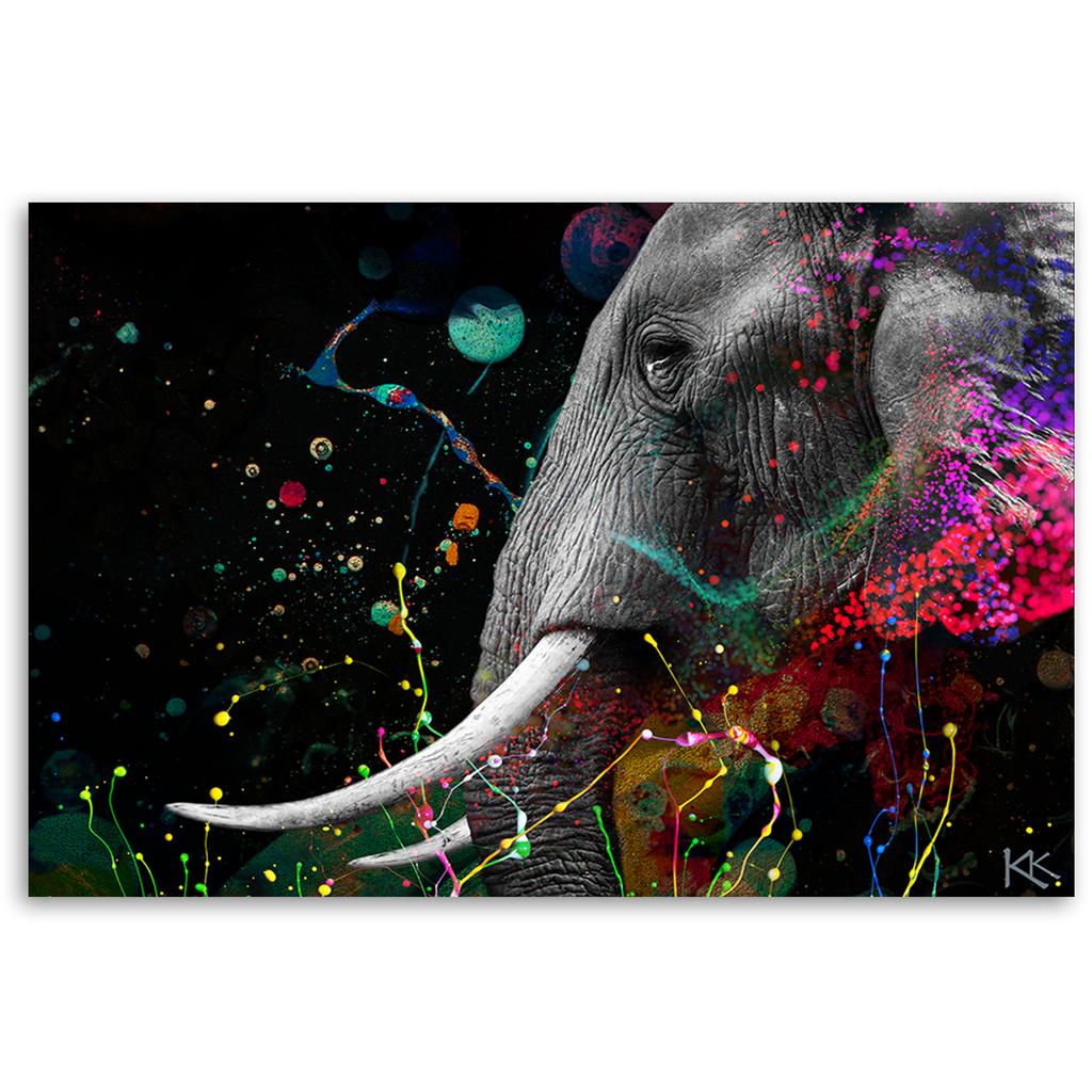 Canvastavlor Afrikansk elefant abstrakt