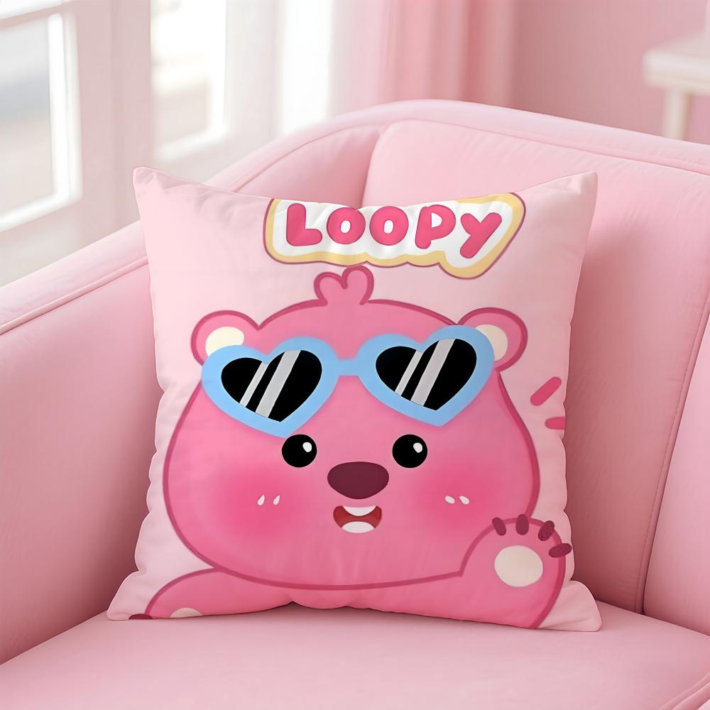 cute L-loppyS Cushion Cover Comfortable Reversible Pillow Cover Ideal for Car Sofa Bedroom & Beyond