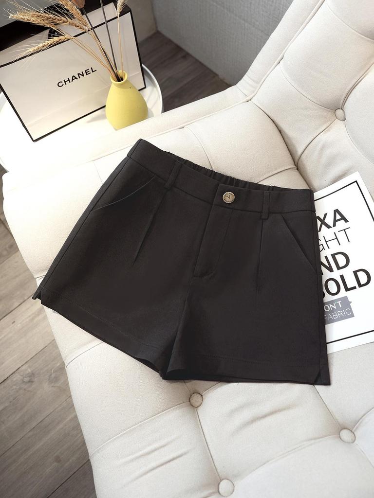 Women's 2025 High-Waisted A-line Wide-Leg Suit Shorts