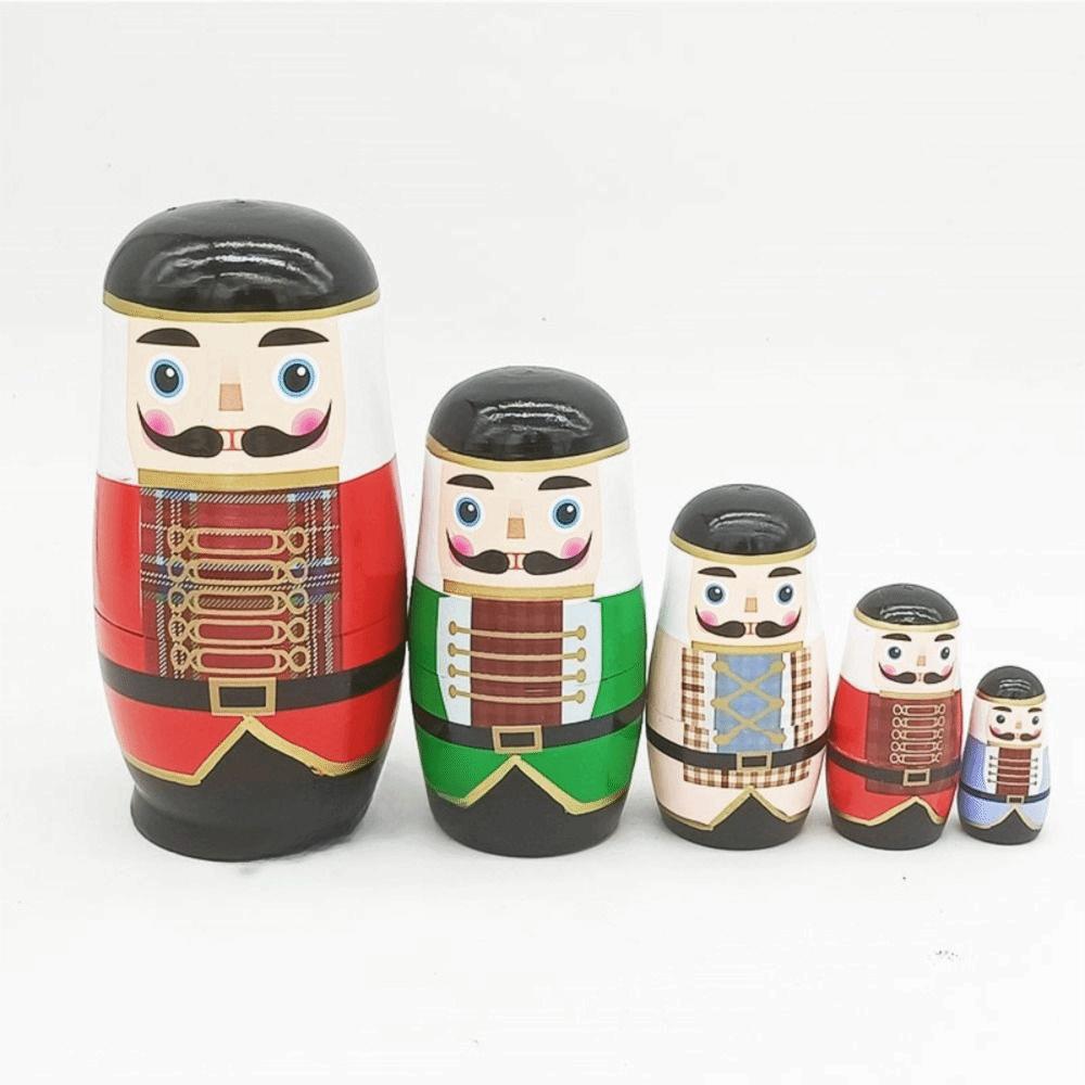 5PCS Painted Finish Stacking Figure Set Stacking Design Christmas Table Centerpiece Christmas Decor