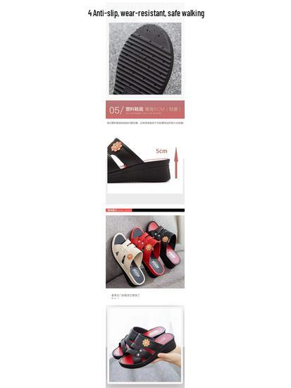 Women's Summer Wedge Heel Waterproof Platform Beach Slippers - Korean Style, One-Strap Design