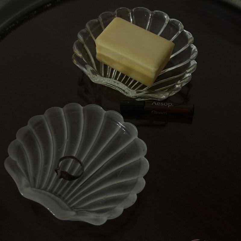 Glass Shell Glass Dish Mini Dish Cheese  Dessert Cakes Plate Jewelry Storage Tray  Simple New Style Plate