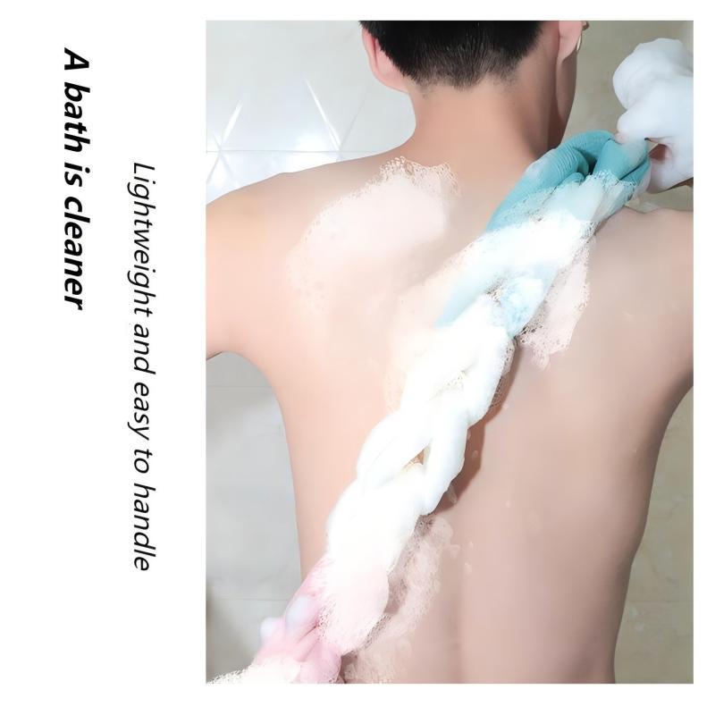 Large Sized Shower Strip With Adult Shower Flower Pull Back Strip, Powerful Cleaning Bath Towel Rub Back Bath Towel Shower Strip.