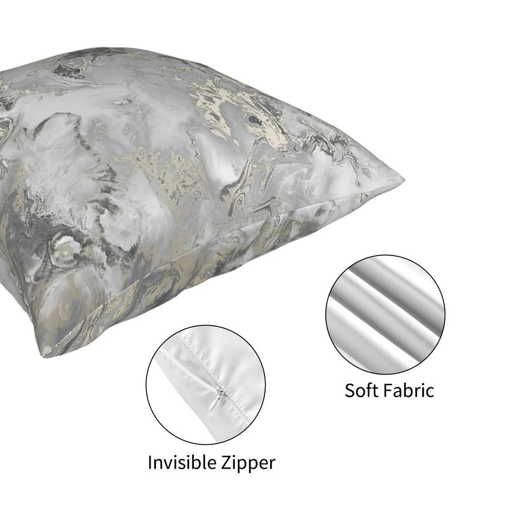 Marble Gray Silver Gold Pillowcover Home Decorative Modern Marbled Texture Cushion Cover Throw Pillow for Living Room Polyester