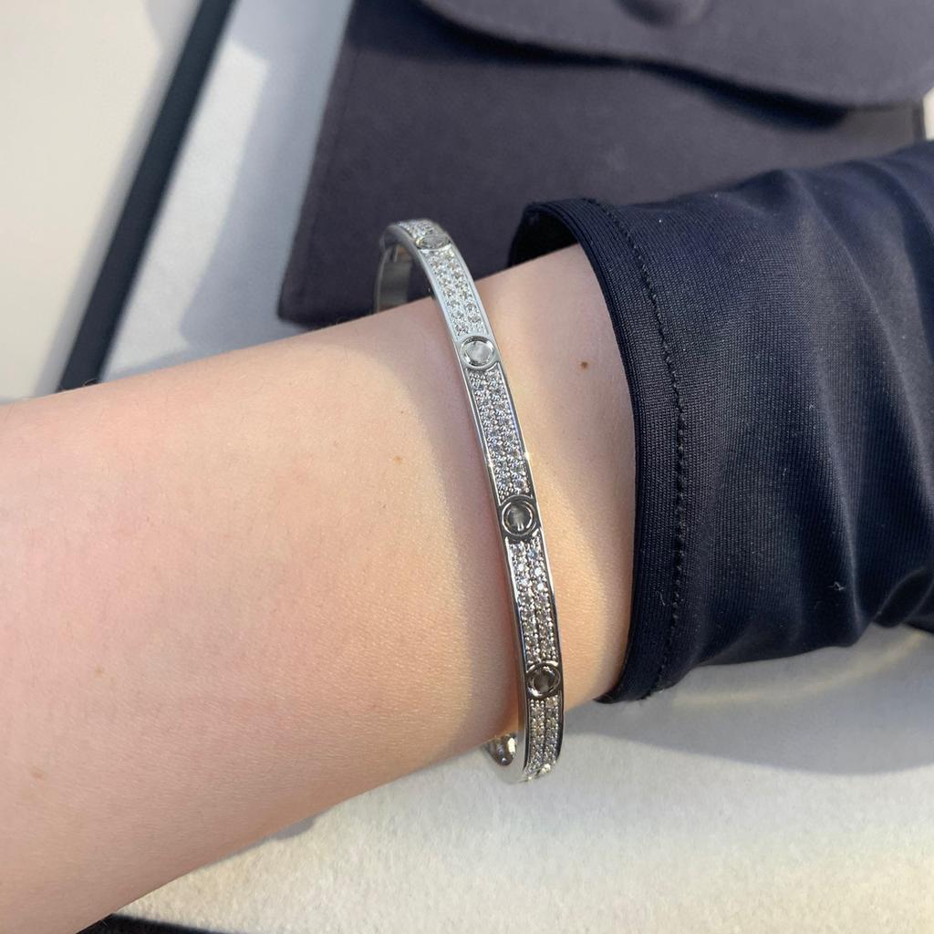 High Version V Gold Gypsy Star Narrow Version Two-row Diamond Bracelet Women's Thick-plated 18K Rose Gold Light Luxury Bracelet Versatile