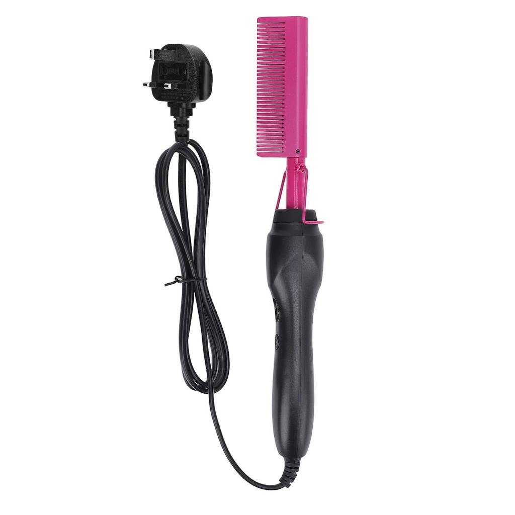 2 In 1 Straightening Curling Hair Comb Fast Heating Wet Dry Use Electric Heat Comb for Home Travel