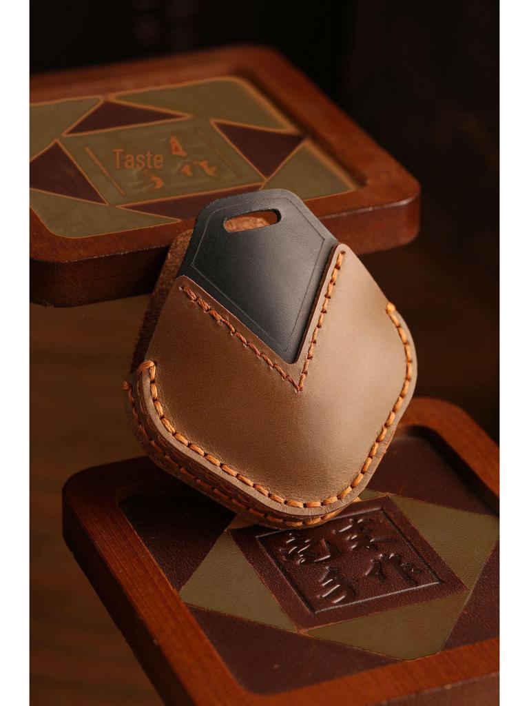 Husă cheie din piele naturală pentru Wuling Bingo și Baojun Yueye KIWI Qingkong EV - Breloc bărbătesc