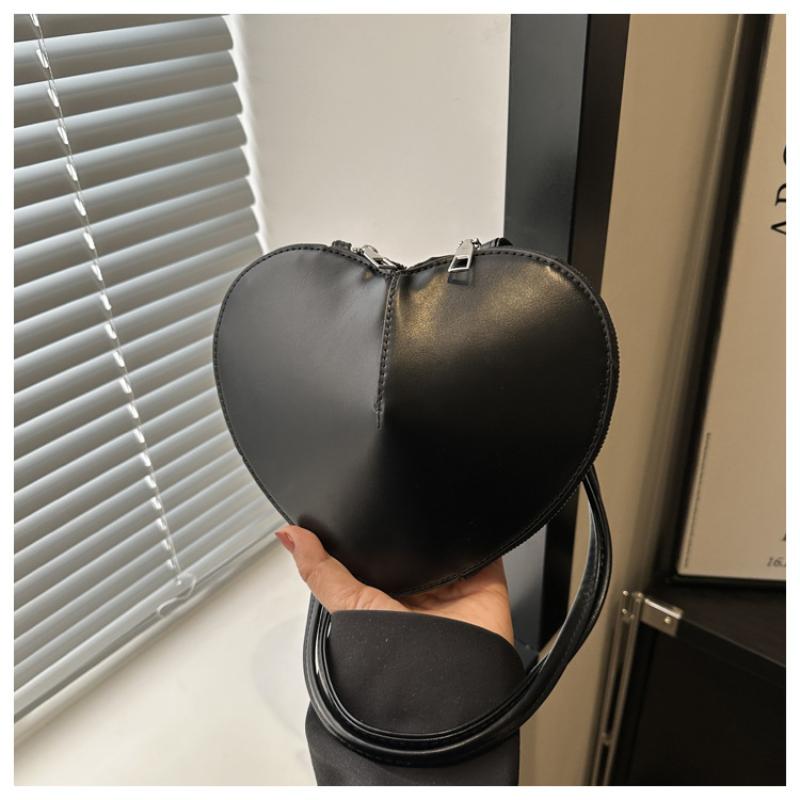 Cute Heart Shaped Crossbody Bag For Women Solid Color Pu Leather Shoulder Bag Able Personality Crossbody Bag