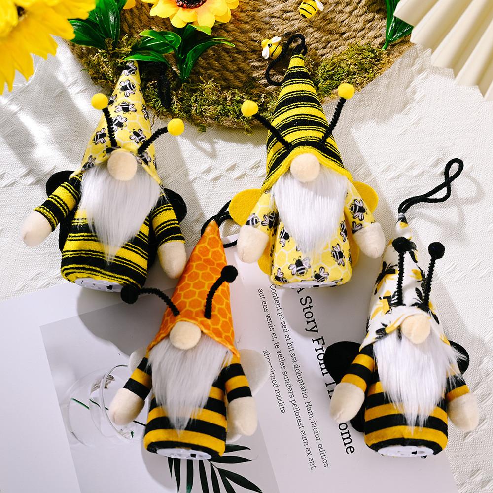 Adorable Bee Day Plush Doll With Antenna And Glow Feature For Festive Decor