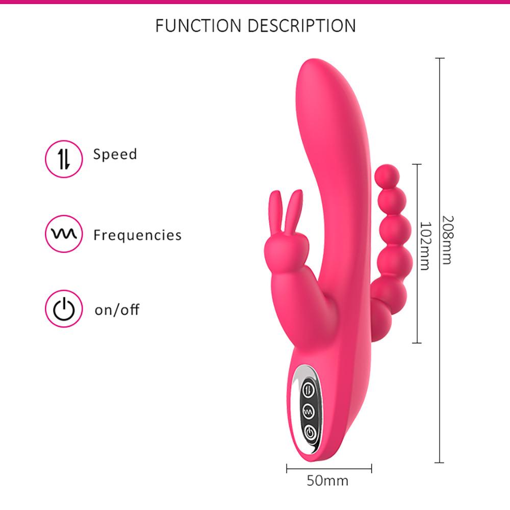 3 w 1 dildo dla kobiet królik wibrator wodoodporny akumulatorowy wibrator analny łechtaczki zabawki erotyczne dla par pomoce seksualne