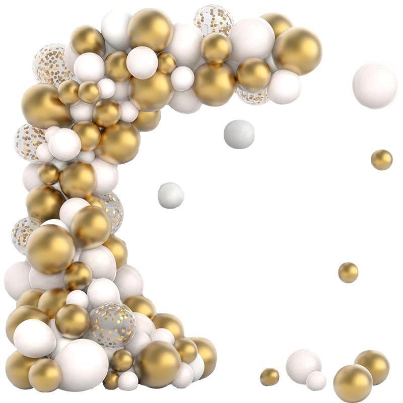 Black & Gold Balloon Arch Set for Party, Wedding, Birthday, or Graduation Décor