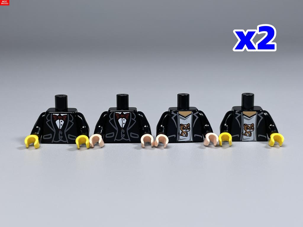 MOC Bricks Suit Series Chef Bridegroom Torso Cloth 4cm Figure Body Part Educational Building Blocks Assembled Toys Plastic Doll