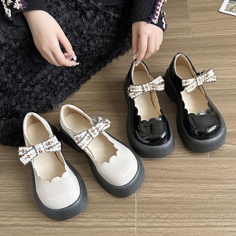 Spring Autumn New Luxury Women's Exquisite Small Leather Shoes Round Headed Retro Style Mary Jane Casual Coarse Heels High Heels