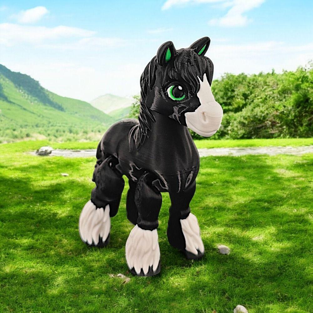 Laser 3D Gedruckter Diceratops Pferd Alles-in-einem Formguss 3D Bewegliche Pferdespielzeuge Kindergeschenk