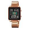 Digital Watch for Men Countdown Function Calendar Alarm Clock Waterproofing Stainless Steel Band LED Electronic Watch