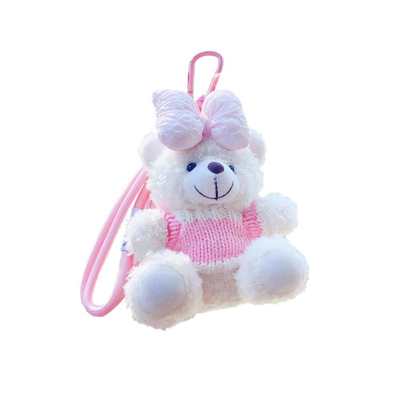 And Adorable Cute Ins Style Bowknot Plush Bear Keychain Pendant Soft Toy Gift