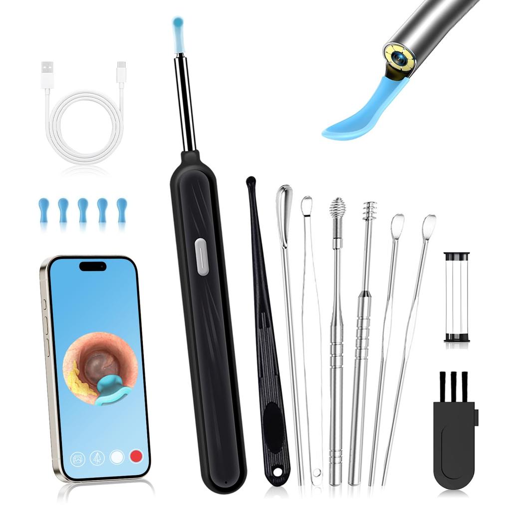 X 6 LED Omnidirectional Turlte Earpick with Earpick with Ear WIFI Camera [1500W Lighting] Camera, Camera, Cleaning, Earpick, Light, Type-C Charging,