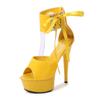 Fashion Walking show model shoes with thin heels sexy black waterproof platform 13CM15cm Hentian high heel sandals female summer