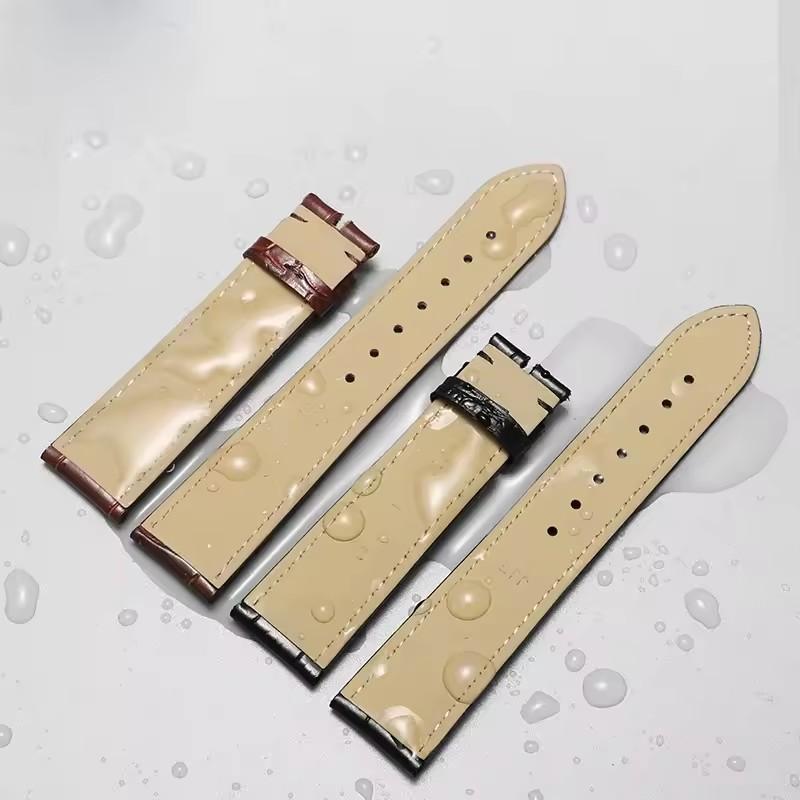 Genuine Leather Strap for Omega Seamaster Speedmaster Folding Buckle Bracelet Waterproof Calfskin Watch Band 19mm 20mm 21mm 22mm
