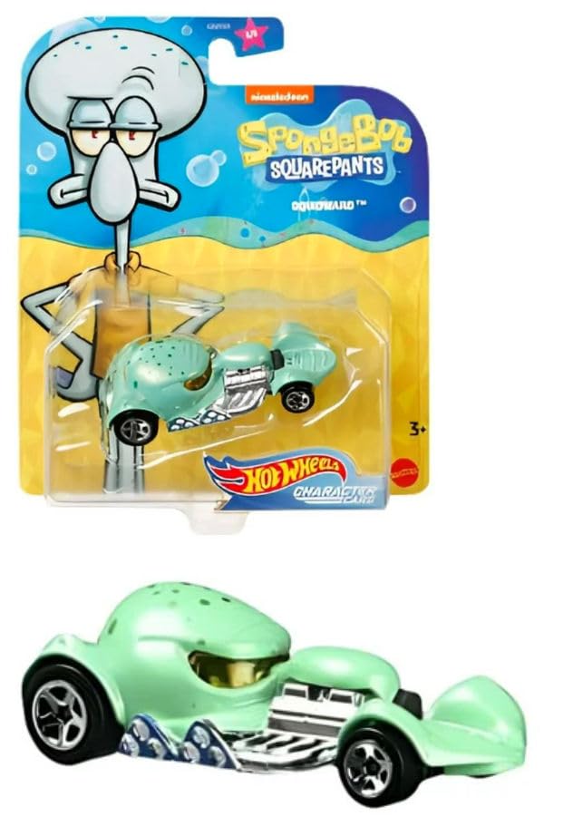 Underwater Wheels Spongebob Character Squarepants 6-Pack Car Bundle + Spongebob Yellow Bubble Van / Patrick Star / Squidward / Mr. Krabs / Plankton /