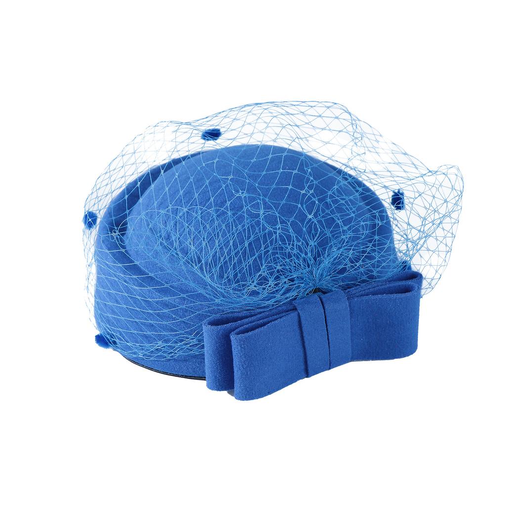 Damenhut im französischen Stil Netzhut Britische Hochzeitsfeier Schleife Stewardessenhut