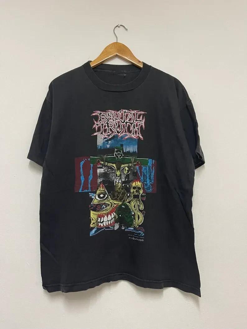 Brutal Truth Music For Lovers Black T Shirt All Sizes Grindcore Metal Tee Unisex T-Shirt XXL