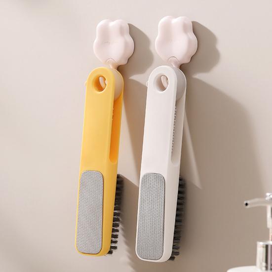 Foot Cleaning Brush Toe Gap Scrubber & Exfoliator with Long Handle Soft Silicone Bristles for Pedicure Shower & Travel Use