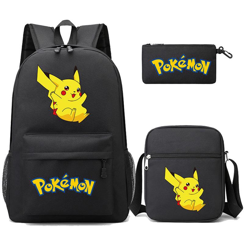 Backpack Teen Student School Bag Three-piece Pencil Case Crossbody Bag