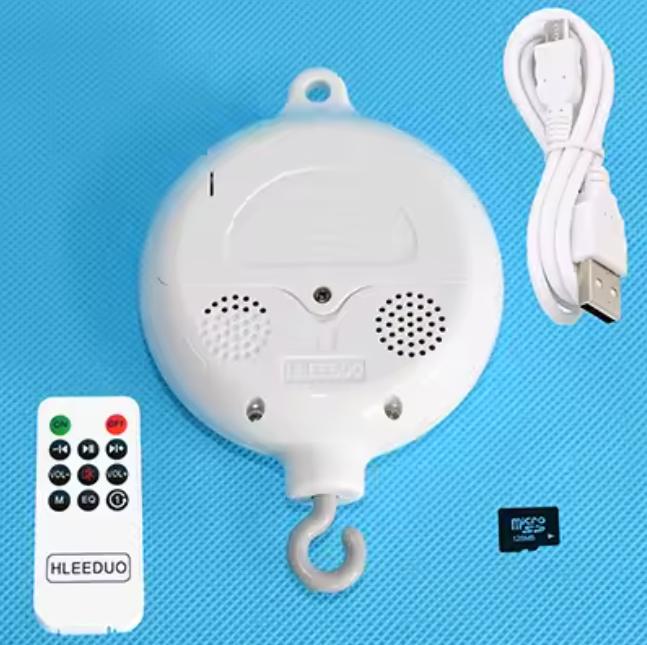 Babyrasselspielzeug 0-12 Monate Weißes drehbares Mobile am Bett Musikalisches Mobile für Neugeborene Bettglocke Spielzeughalter Halterung Baby Spielzeug für Jungen Mädchen