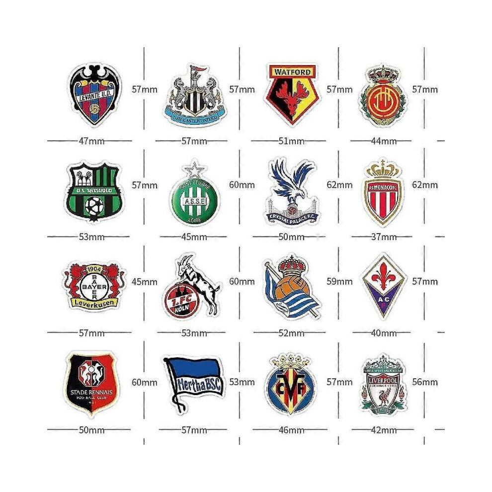100 Stück Fußball-Team-Logo-Aufkleber, Fußball-Club-Aufkleberpaket, Wasserdichte Vinyl-Aufkleber, Weltmeisterschafts-Spiel-Aufkleber für Laptops