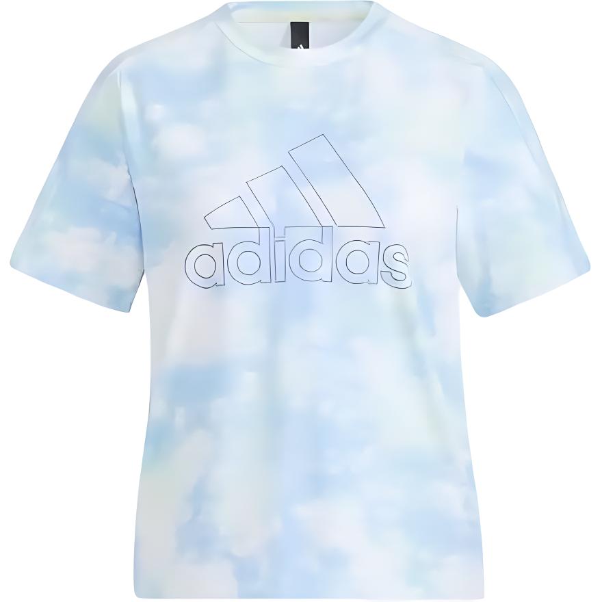 

Adidas Tie-Dye Logo Футболка с круглым вырезом Женские топы Синяя HF2488 XL