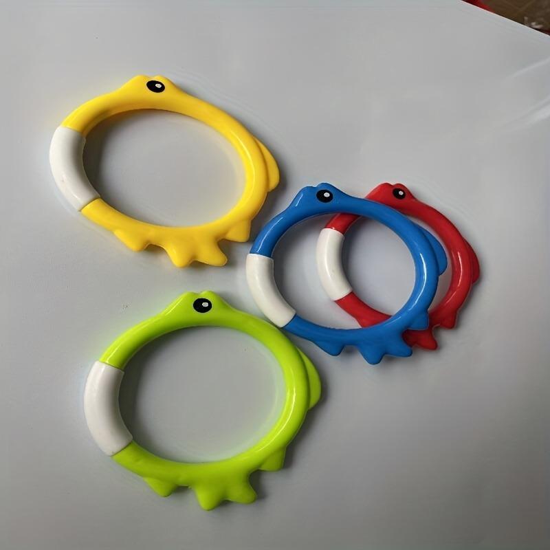 4/8PCs Diving Rings Set - Underwater Swim Training Gear with Fish-Shaped Retrieval Rings, Floatable PVC Pool Toys Adults/Kids