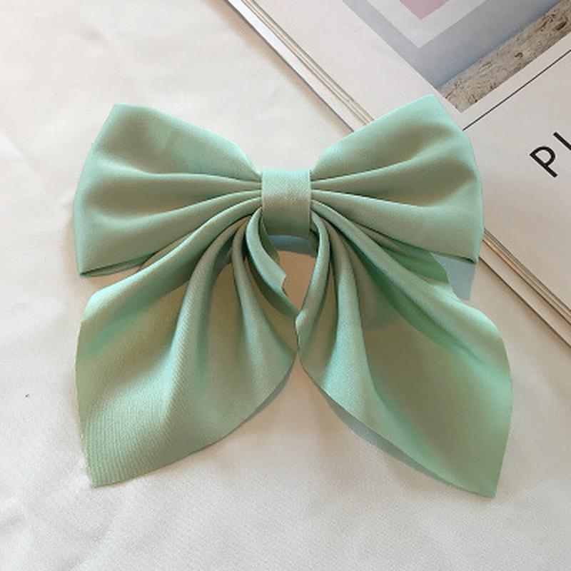 Solid Color Big Bow Hair Pins For Girl Popular Hair Clip For Women Sweet Two-layer Satin Hair Grip Hair Accessories