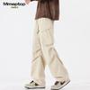 MMOPTOP Cotton Casual Pants for Men, Spring And Summer American Retro High Street Paratrooper Cargo Pants 8381 Off-White L