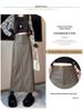 2025 A/W Women's Retro PU Leather Slit A-Line Mid-Length High Waist Skirt