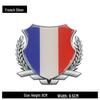 International Flag Car Sticker: Germany, UK, Italy, China, USA Wheat Ear Emblem for Rear or Side, Metal Finish