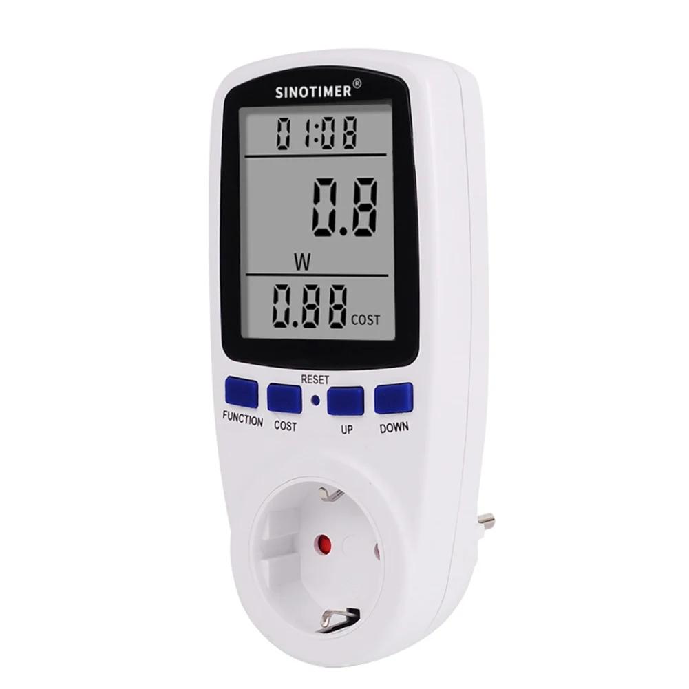 220V Digital Wattmeter AC EU Power Meter LCD Electricy Consumption Meter Socket Wattage Kwh Energy Meter FR US Power Analyzer