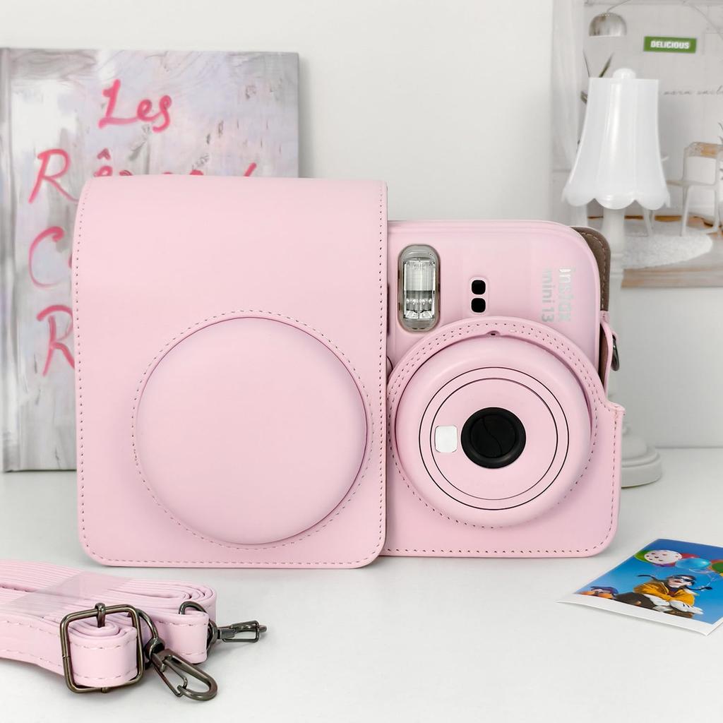 WDMART Camera Case for Fujifilm Instax Mini Shockproof Protective Cover with Adjustable and Detachable Shoulder Metal Snap Plain for Daily Travel and