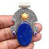 Pendant Lapis Lazuli Silver Jewelry 2.5" Gemstone  Handmade Sterling Silver