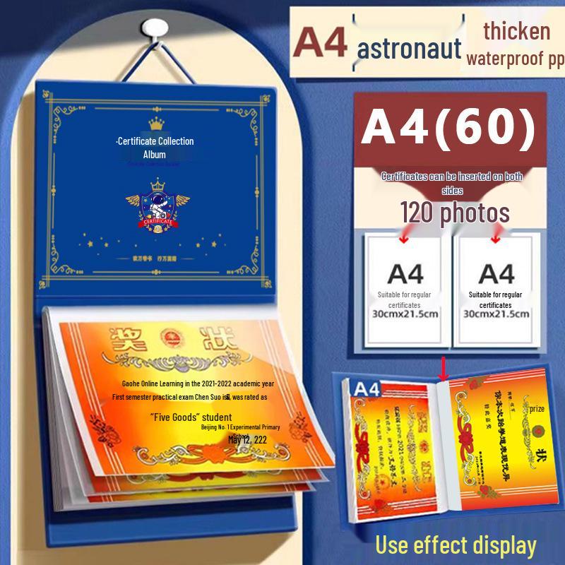 Wall-Mounted Honor Certificate Display & Storage Book for Students