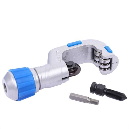 HFS(R) Flaring Tool Set, Eccentric, for 6-19mm Pipes, Compatible with New Refrigerants, Includes Expansion Clamp, Pipe Cutter, and Chamfer