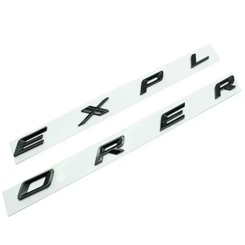 3D ABS Chrome Black Explorer Logo Car Front Hood Emblem Bonnet Letters Badge Sticker For Explorer 2020 2021