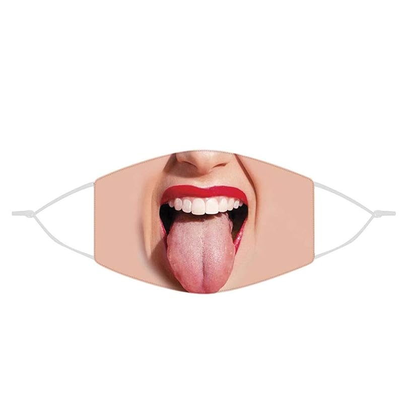 

[Green piercing] funny mask funny face mask Washable cloth Bae Akanbe disguise halloween disguise headgear mask cosplay costume costume half face
