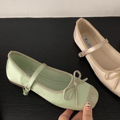 2cm Inner Height Increase Shoes Skirt Early Spring Evening Breeze with Fairy Shoes New Bow Mary Jane Shoes French Single Shoes