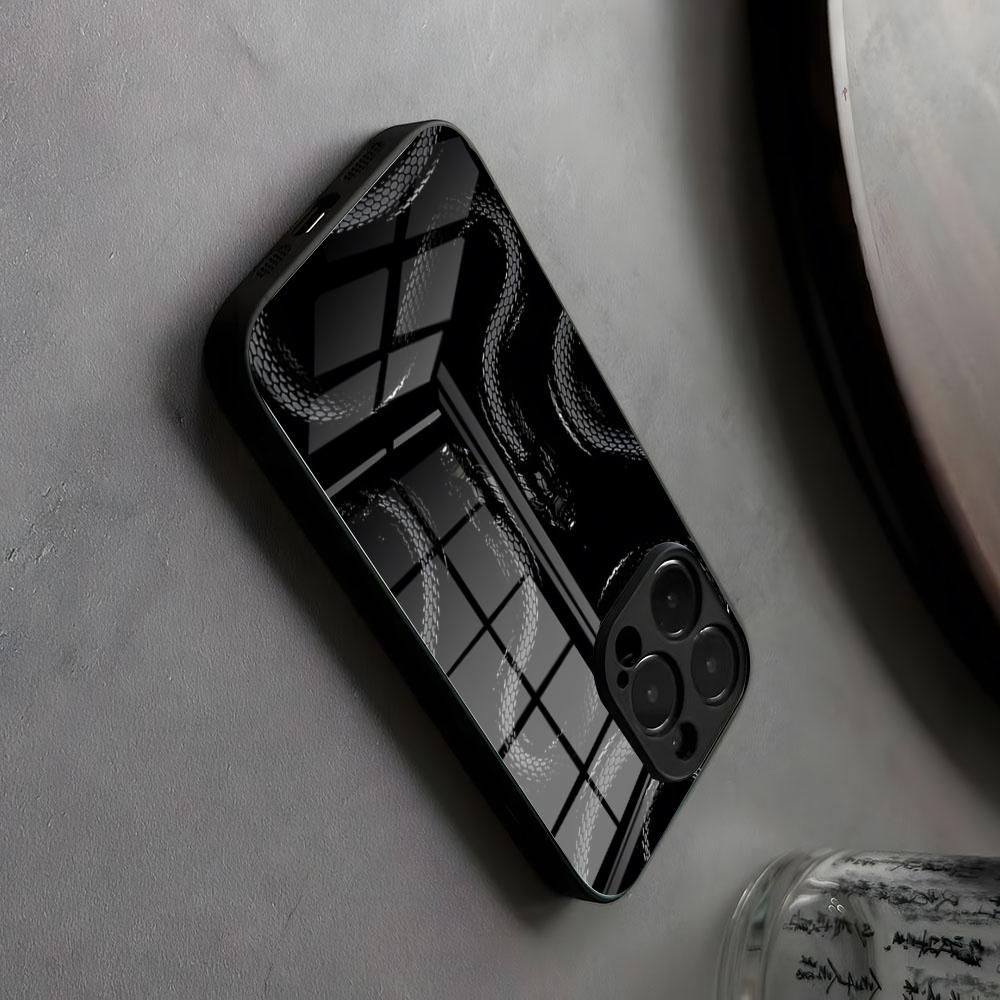 Snake Rose Skull Blvck Black Phone Case Wave Glass For IPhone17 Air 16 15 17 14 Pro Max 13 12 11 X XS XR Plus For Samsung S 25 2