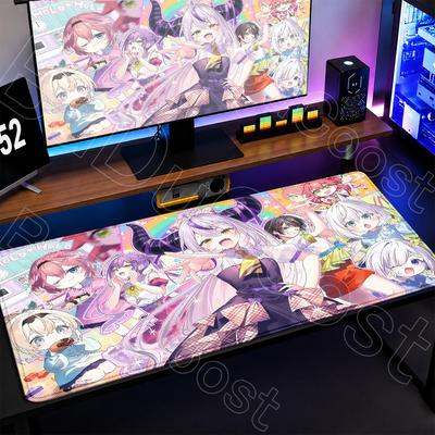 Computer Cute Anime Girl Keyboard Mat PC Rubber Accessories Locking Edge Tabletop Carpet Large Hololive Laplus Darkness Mousepad