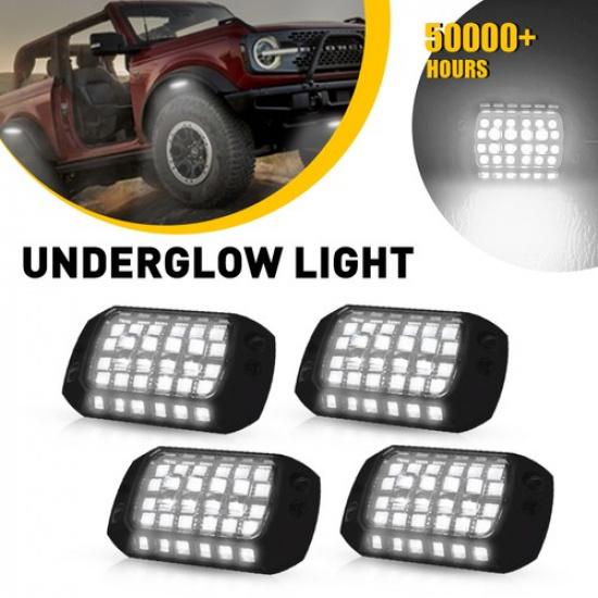 4X 36-LED Light Underglow Bars Underbody Universal Lamp White Set Most Fit Car