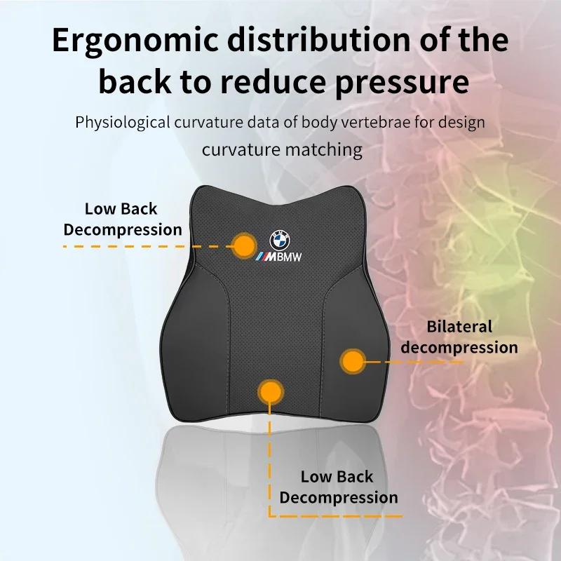 Nytt bilsete hodestøtte nakkestøtte brodert minneskum korsryggpute for BMW M X1 X3 X5 X6 X7 E30 E90 M3 E84 E83 F25 E