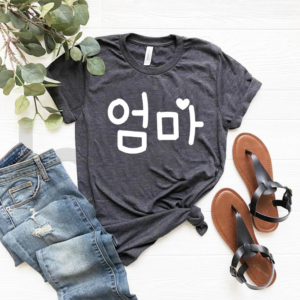 Korean Mom TShirt Korean Mama Shirt Cute Mothers Day Gift Hangul T Shirt Korean Lover Tee Women Tshirts Graphic Tees Tops FeUnisex